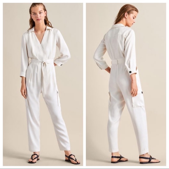 massimo dutti jumpsuit white